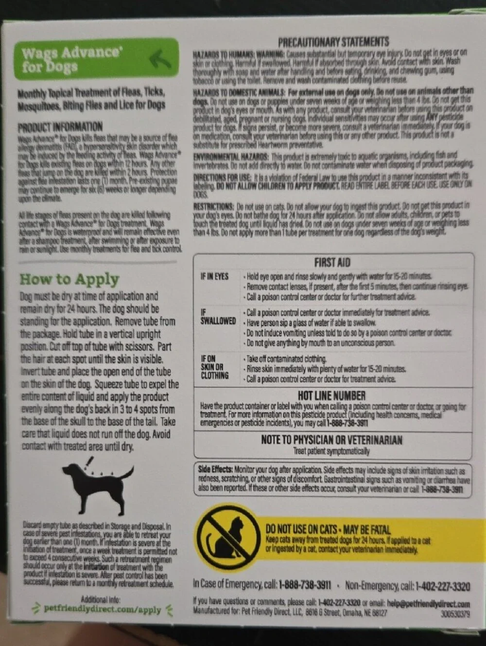 Petfriendly Wags Advance for Dogs Monthly Topical Treatment 6 Boxs Small Dog4-10